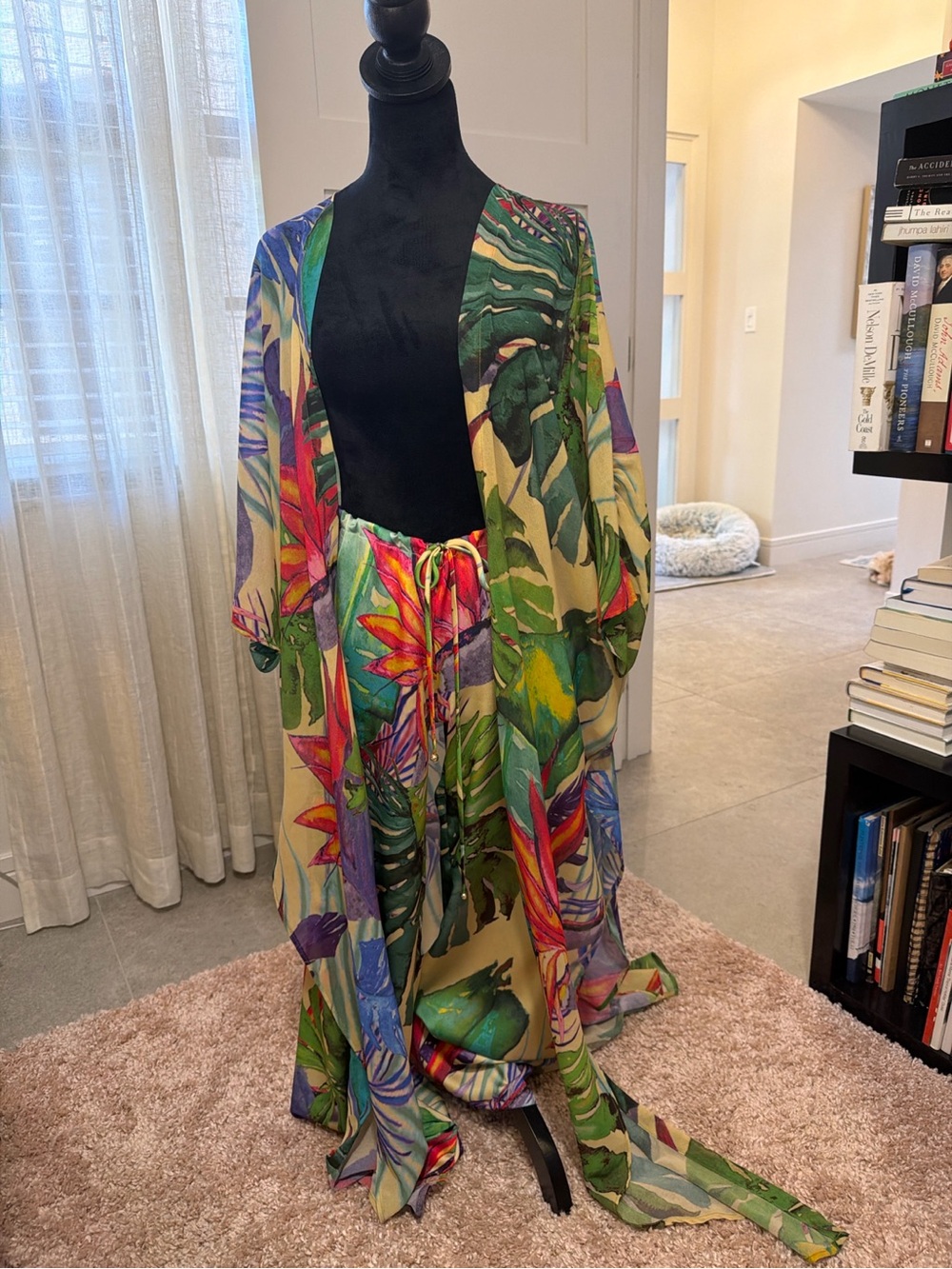 Ramona LaRue by Arianne Tropical Chiffon & Satin Crepe Pant Set – Size S/M NWOT - Picture 2 of 8